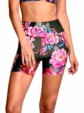 Maaji Activewear‎ Reversible Bouquet Genius Floral Print Biker Short Medium